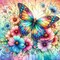 Diamond Painting Kits for Adults, Butterfly Flower 5D Diamond Art Kits for Beginner DIY Full Drill Diamond Dots Crystal Craft Kits for Home Wall Decor Gifts(12X12 Inch/Butterfly)